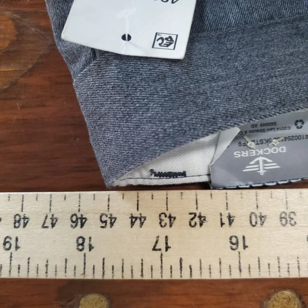 Dockers Modern Khaki Mens Tapered Pants 36X34 Gray Heather Cotton Slash Pockets‎